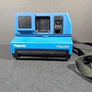 Vtg Polaroid Impulse 600 Blue Anthracite Film Camera Untested